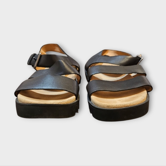 Madewell Addie Black Leather Sandals Size 8 - Picture 3 of 8